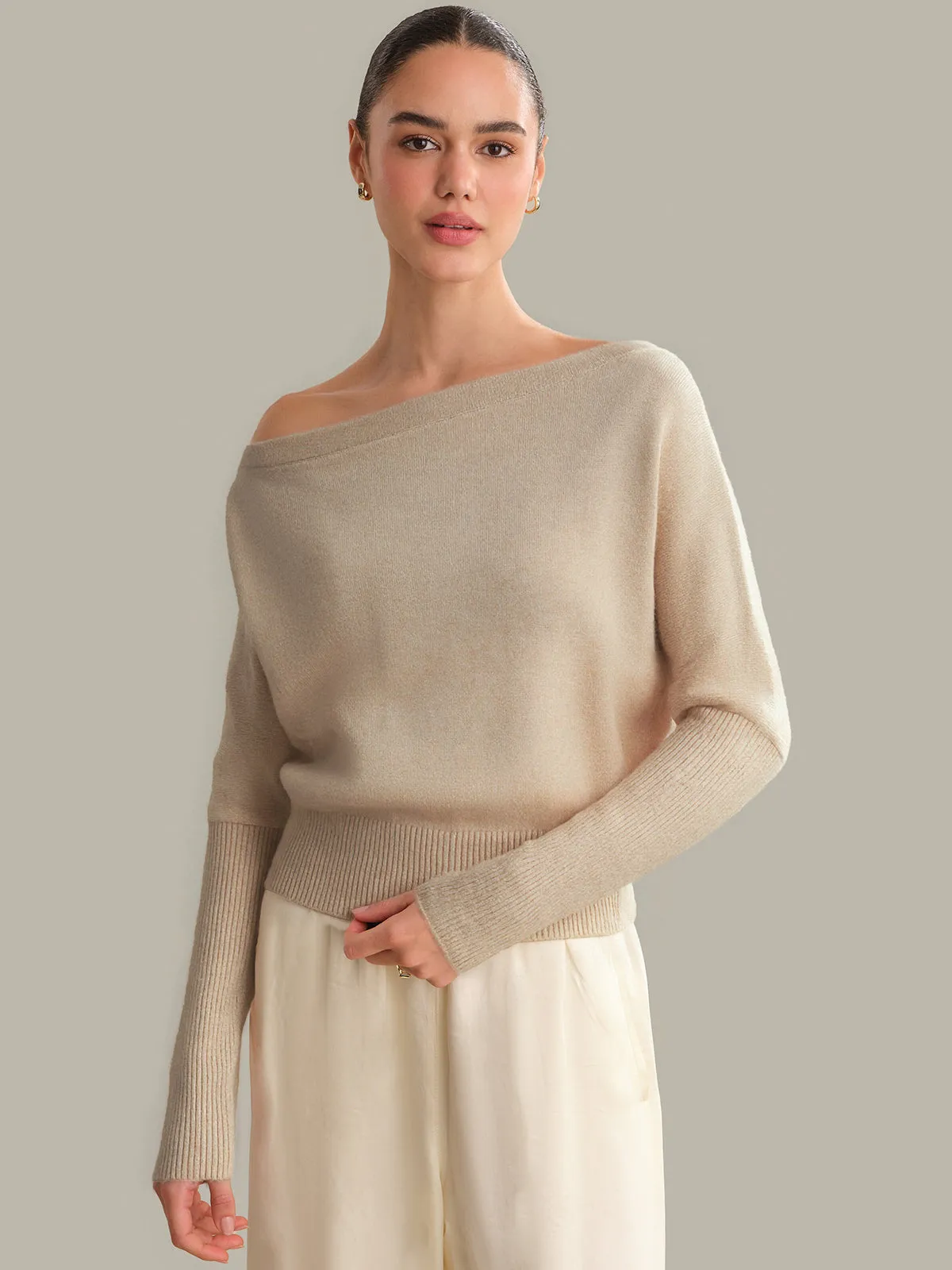 Lana: Off The Shoulder 100% Cashmere Pullover sold by 525 America