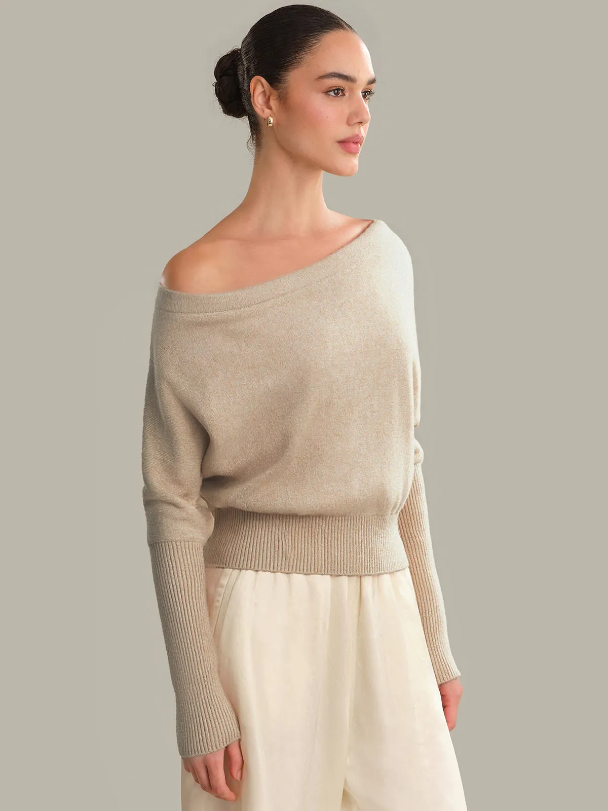 Lana: Off The Shoulder 100% Cashmere Pullover sold by 525 America product image thumbnail 2