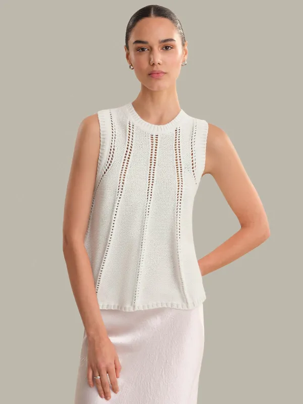 Leni: Pointelle Cotton Sweater Vest sold by 525 America