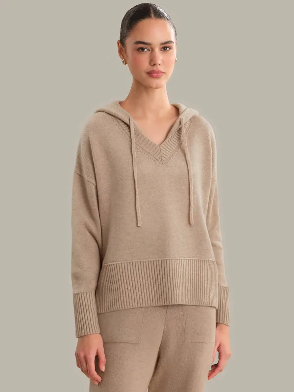 Rosalie: V-Neck Cashmere Blend Hoodie sold by 525 America