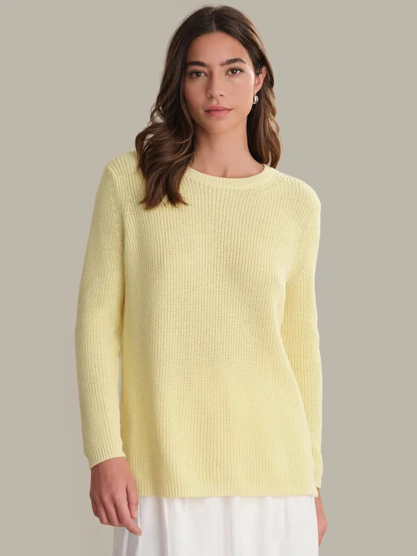 Emma: Crewneck Shaker Stitch Cotton Sweater sold by 525 America