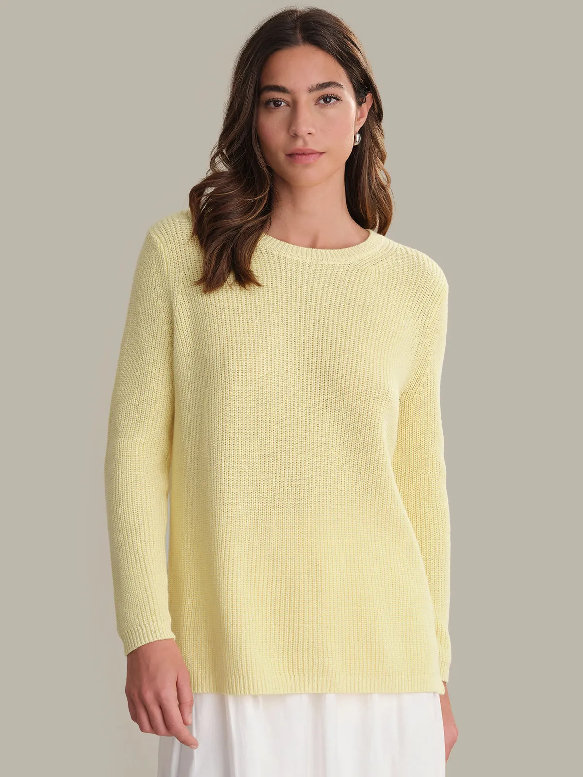 Emma: Crewneck Shaker Stitch Cotton Sweater sold by 525 America