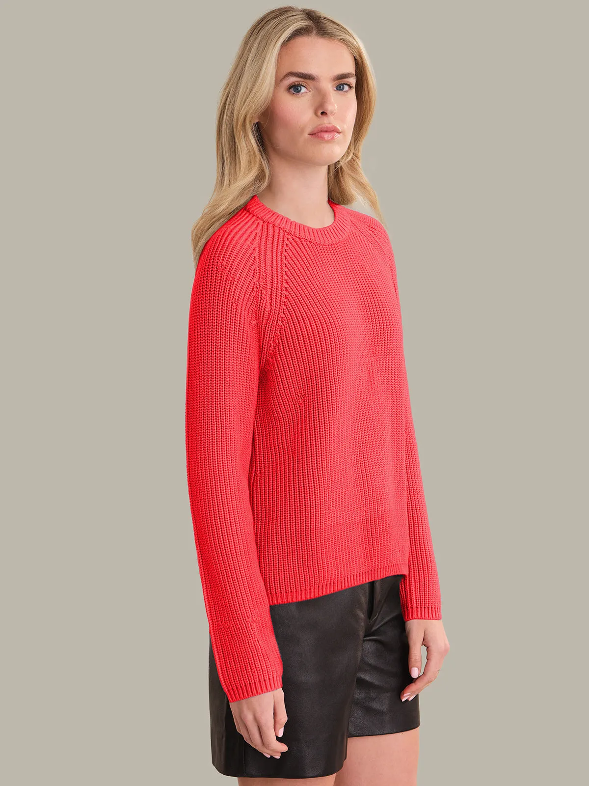 Jane: Crewneck Shaker Stitch Cotton Sweater sold by 525 America product image thumbnail 2
