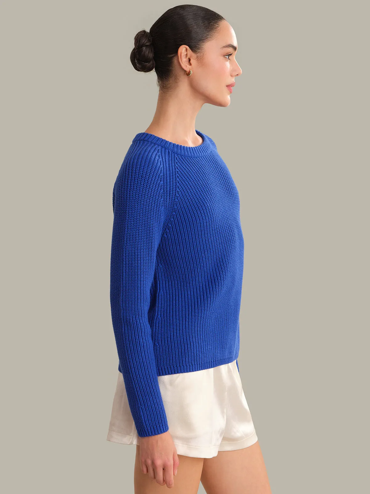 Jane: Crewneck Shaker Stitch Cotton Sweater sold by 525 America product image thumbnail 2