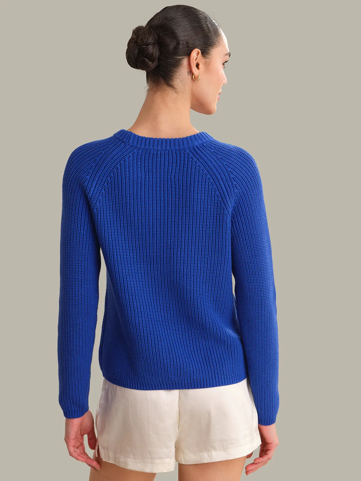 Jane: Crewneck Shaker Stitch Cotton Sweater sold by 525 America product image thumbnail 3