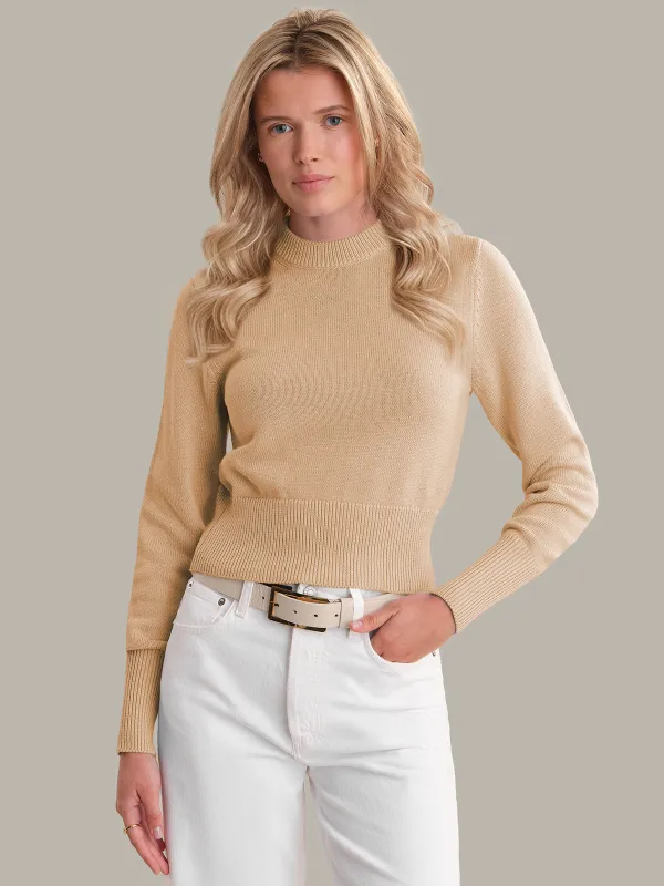 Adeline: Cropped Cotton Sweater sold by 525 America