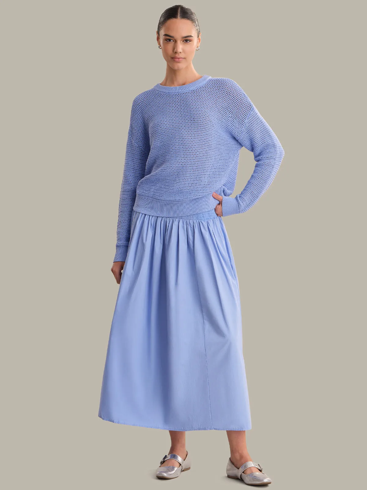 Iris: Cotton Open Stitch Sweater sold by 525 America product image thumbnail 4