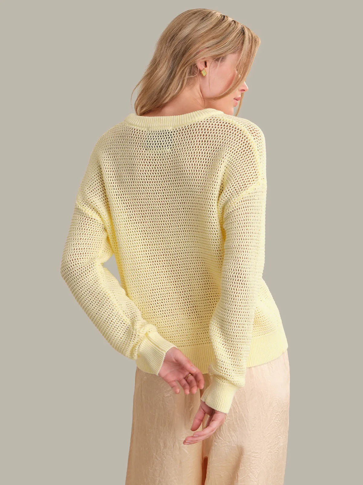 Iris: Cotton Open Stitch Sweater sold by 525 America product image thumbnail 3