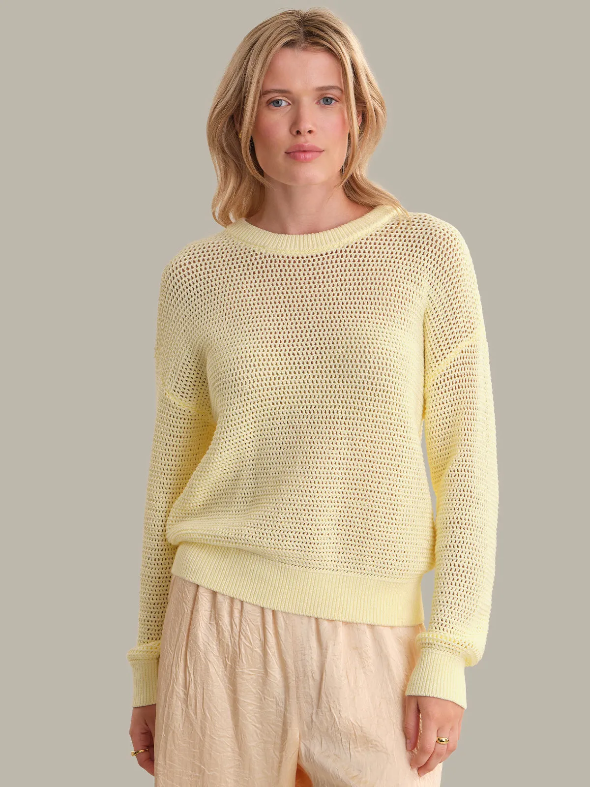 Iris: Cotton Open Stitch Sweater sold by 525 America
