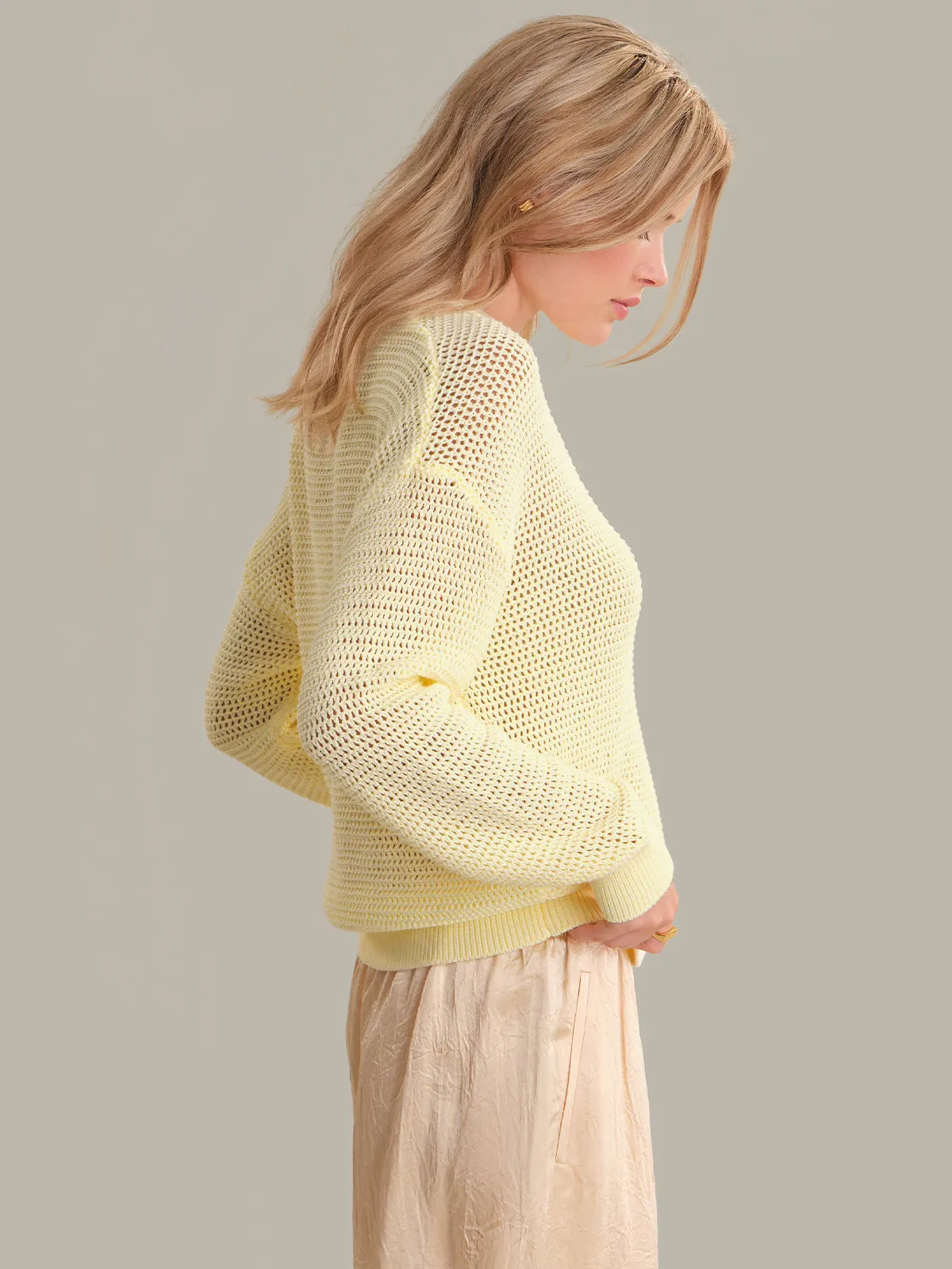 Iris: Cotton Open Stitch Sweater sold by 525 America product image thumbnail 2