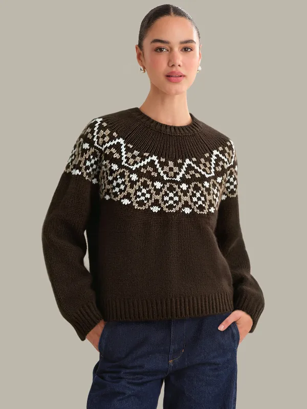 Ines: Fair Isle Crewneck Sweater made by 525 America