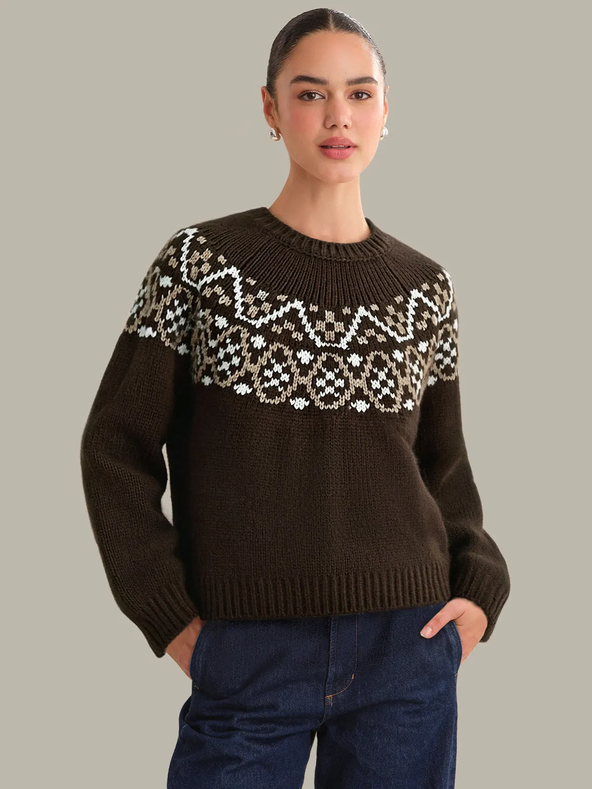 Ines: Fair Isle Crewneck Sweater sold by 525 America