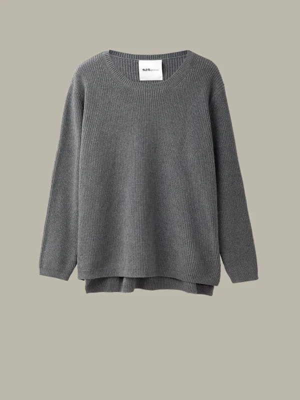 Emma: Crewneck Shaker Stitch Cotton Sweater sold by 525 America
