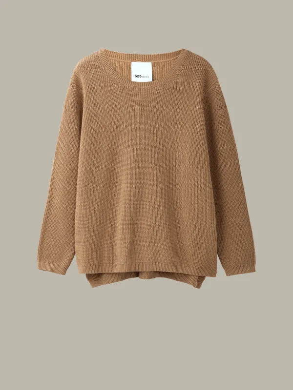 Emma: Crewneck Shaker Stitch Cotton Sweater sold by 525 America