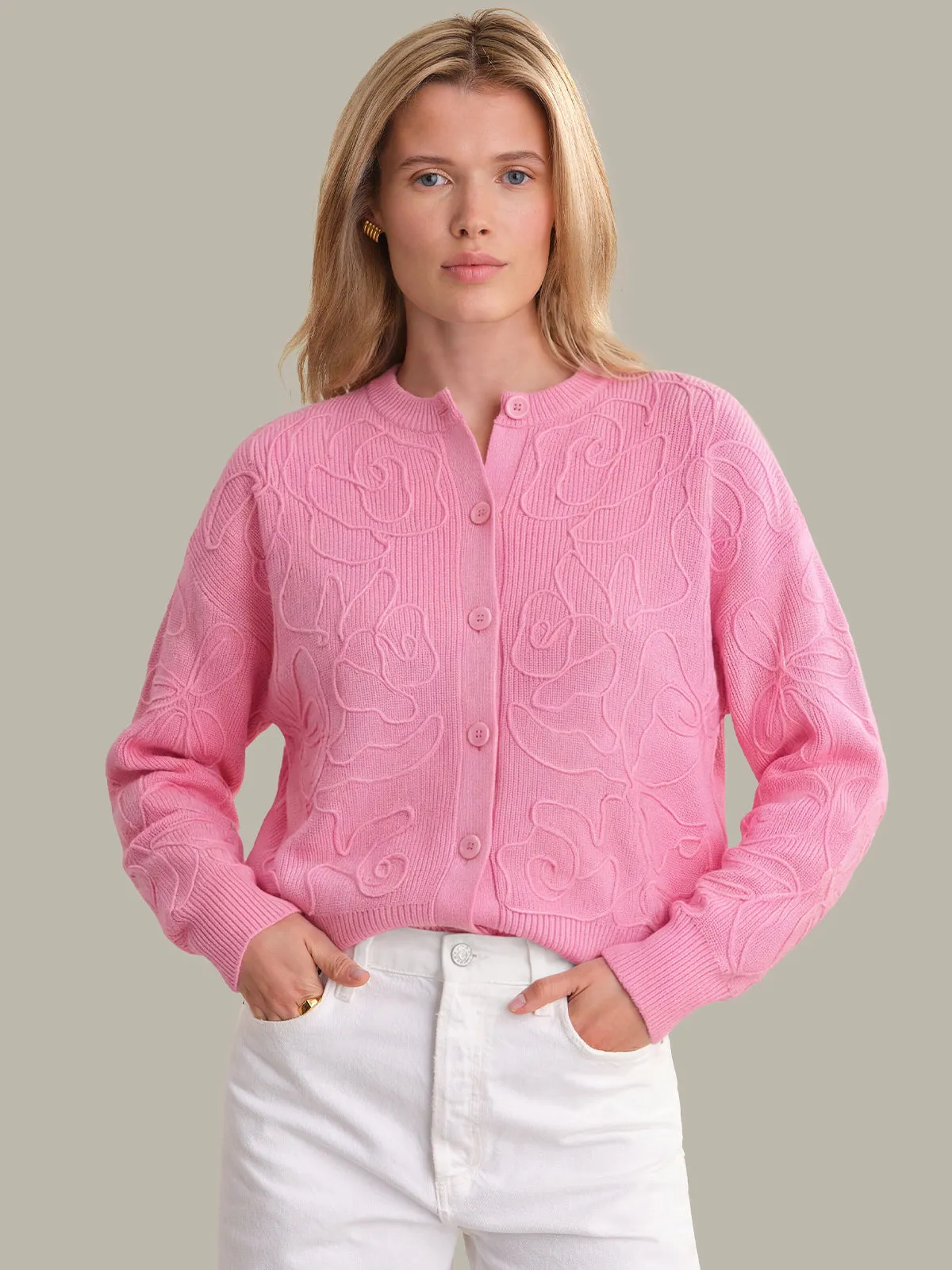 Emeline: 100% Cotton Embroidered Cardigan sold by 525 America