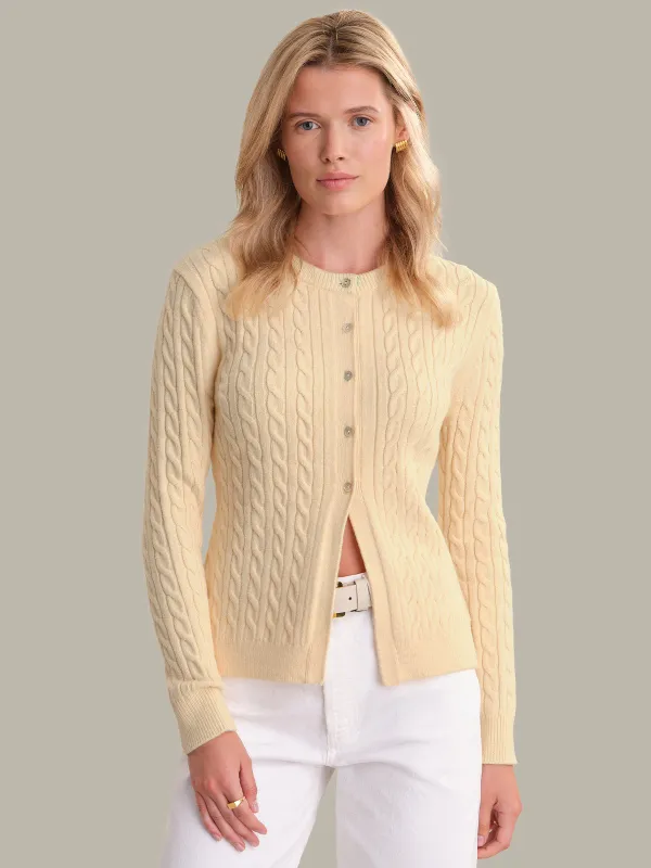 Julianna: Cable Knit Crewneck Cardigan sold by 525 America