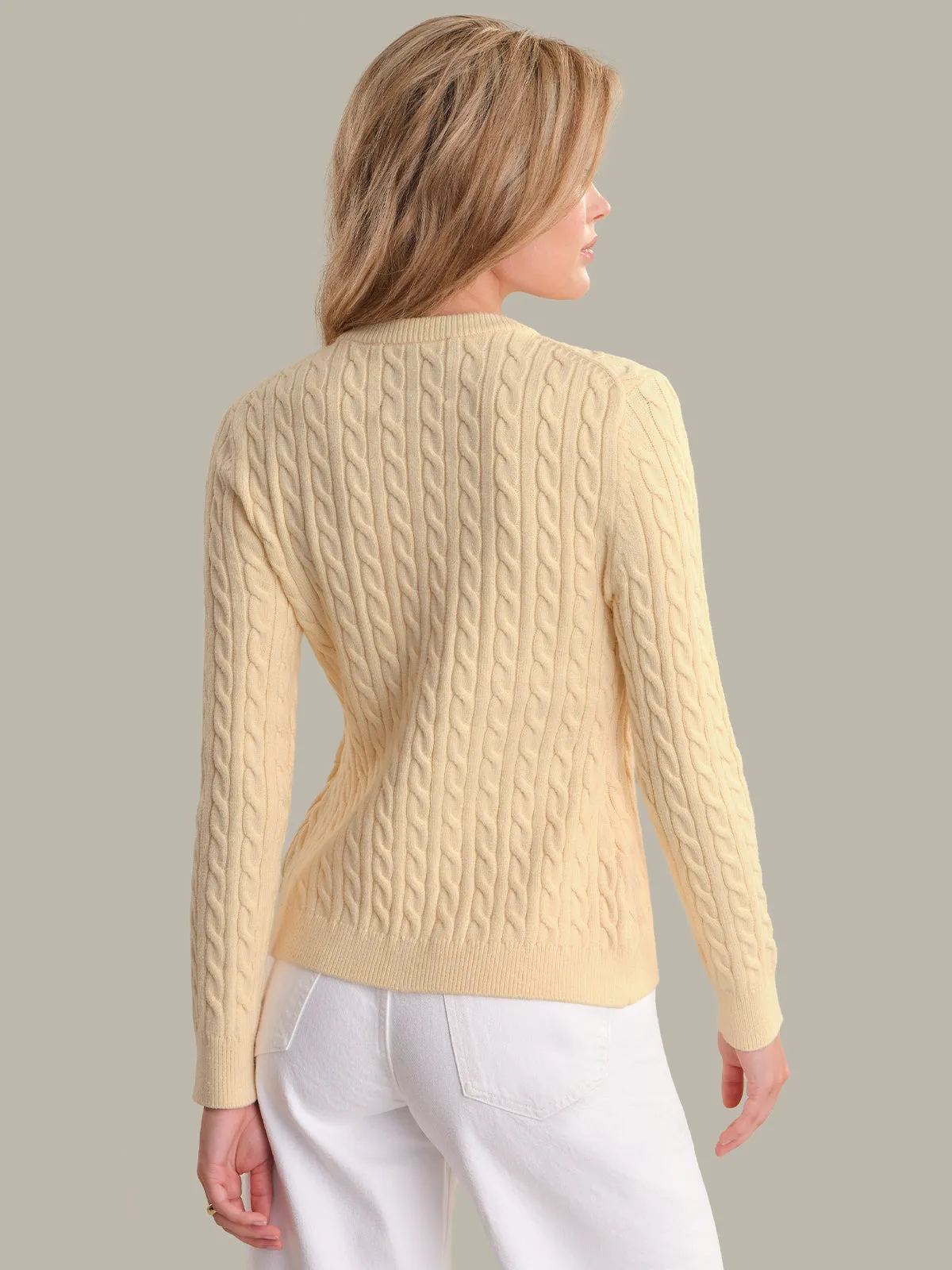 Julianna: Cable Knit Crewneck Cardigan sold by 525 America product image thumbnail 3