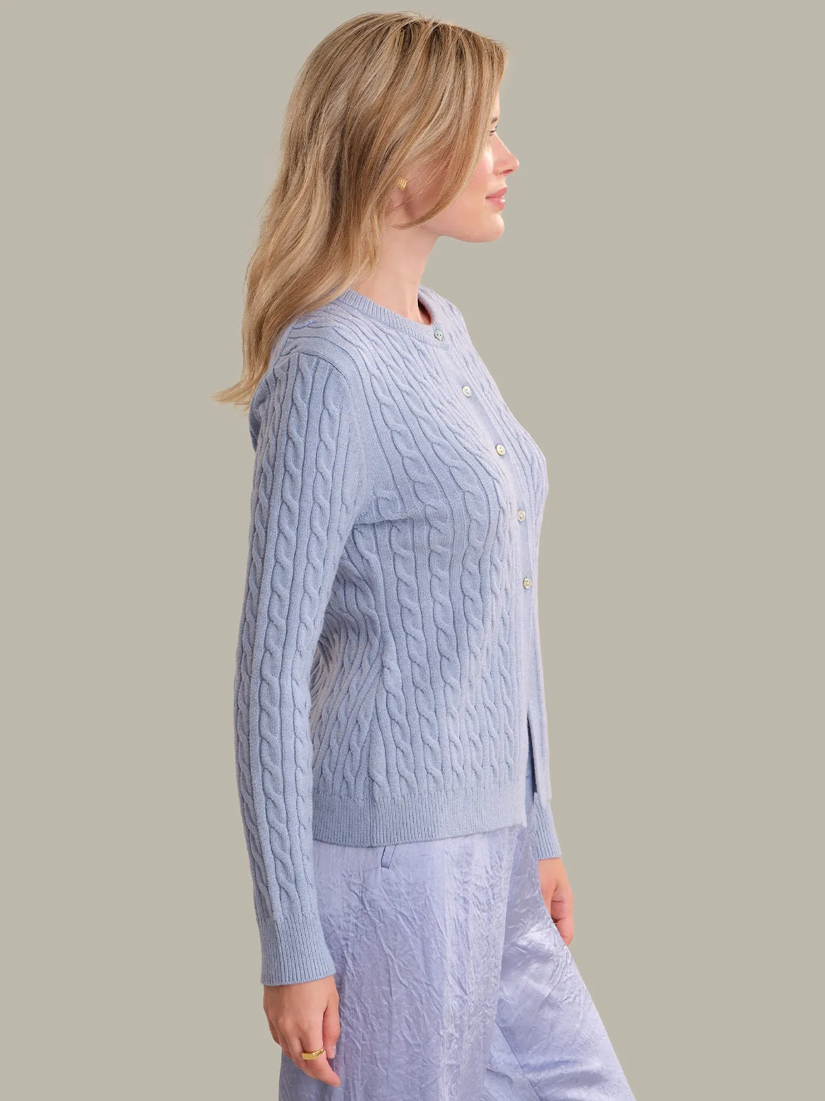 Julianna: Cable Knit Crewneck Cardigan sold by 525 America product image thumbnail 2