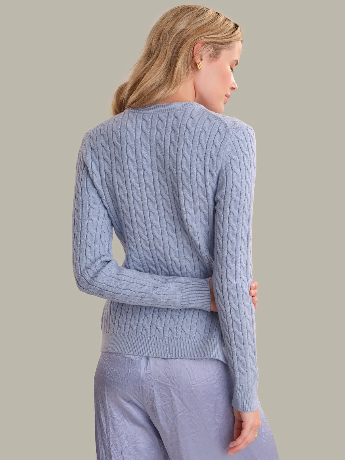Julianna: Cable Knit Crewneck Cardigan sold by 525 America product image thumbnail 3