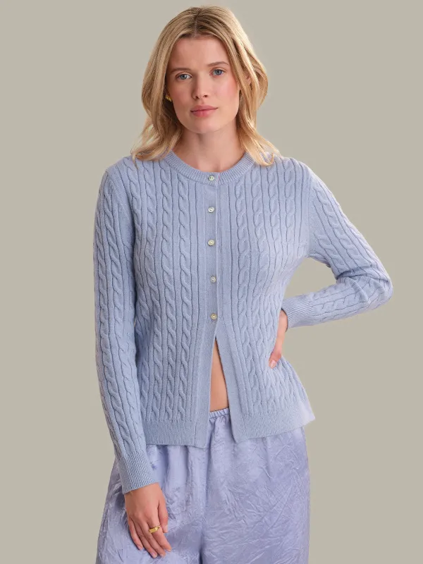 Julianna: Cable Knit Crewneck Cardigan sold by 525 America