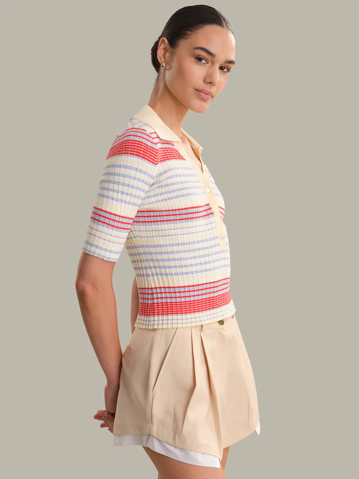 Calla: Striped Polo Top sold by 525 America product image thumbnail 2