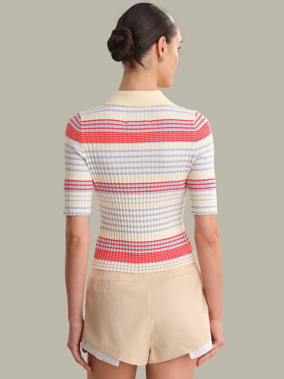 Calla: Striped Polo Top sold by 525 America product image thumbnail 3