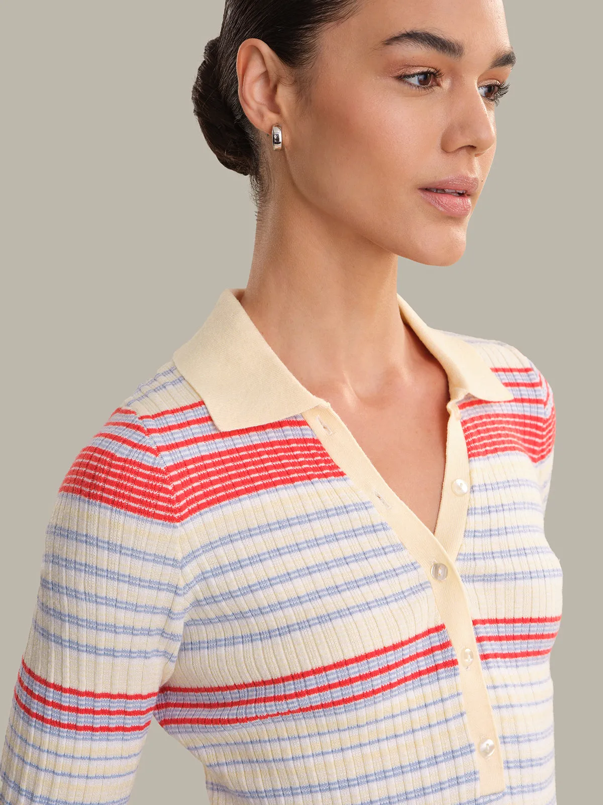 Calla: Striped Polo Top sold by 525 America product image thumbnail 4