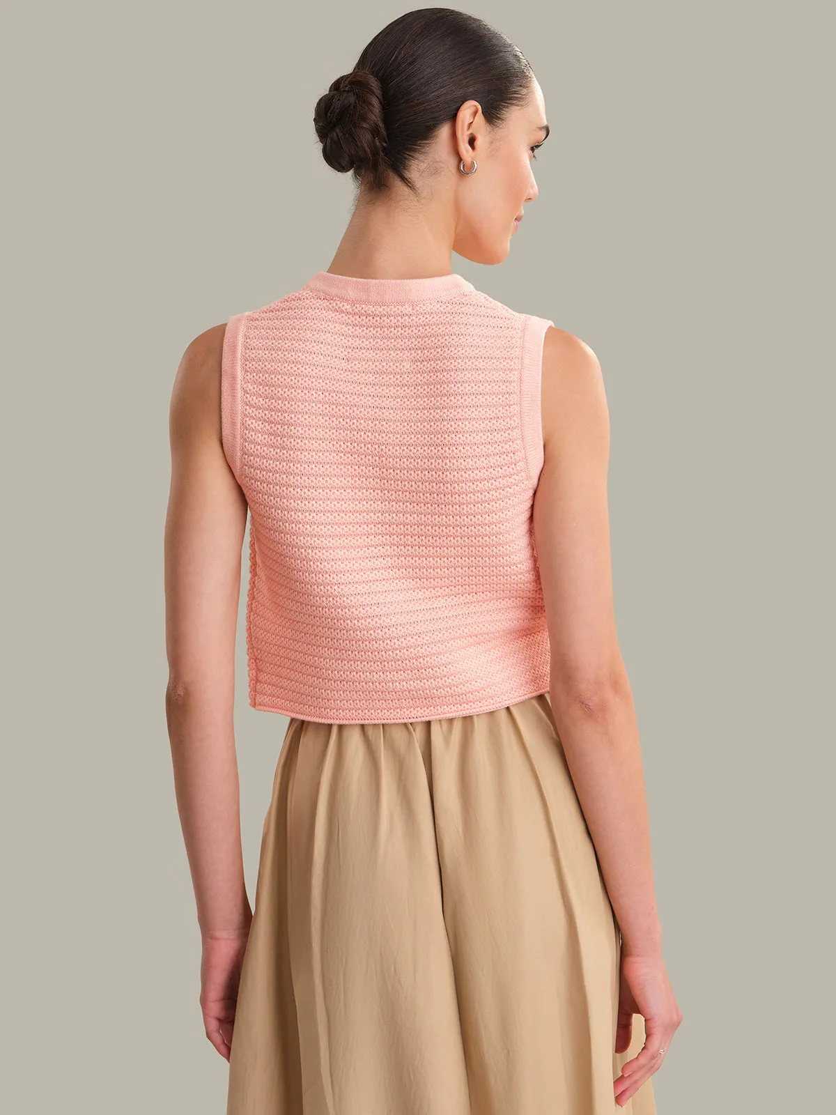 Lela: 100% Cotton Vest sold by 525 America product image thumbnail 3