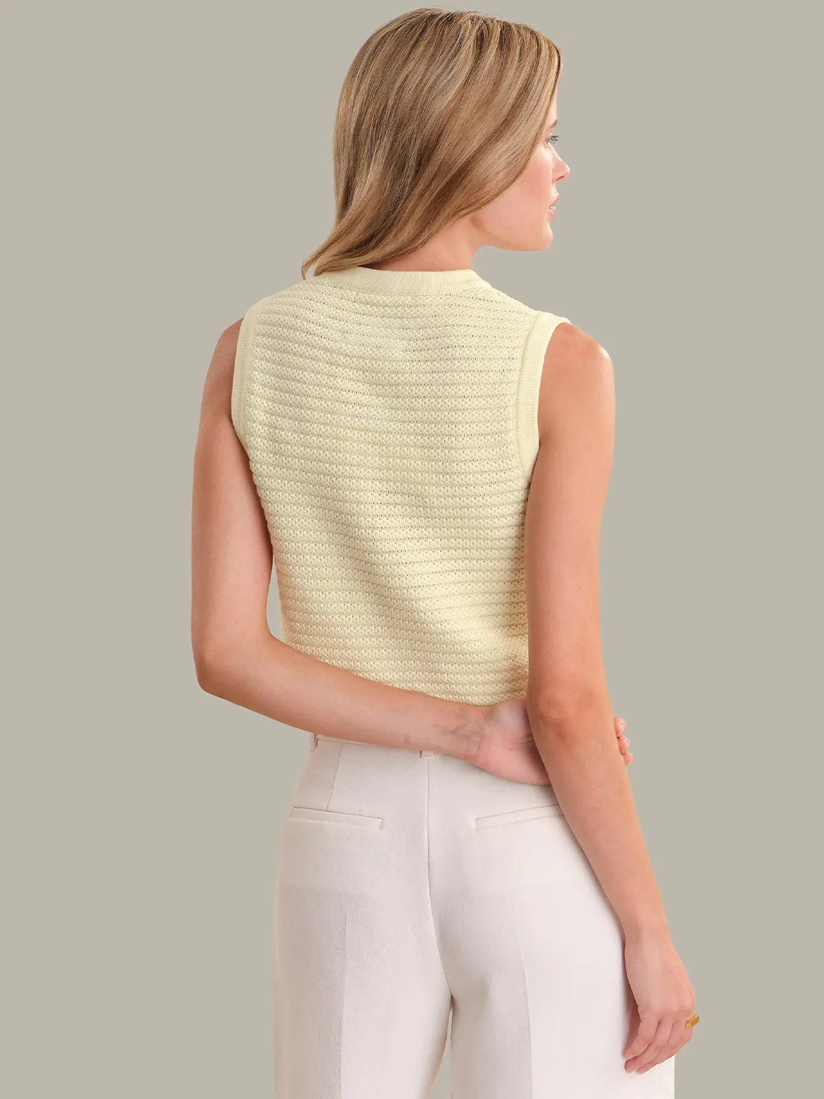 Lela: 100% Cotton Vest sold by 525 America product image thumbnail 3