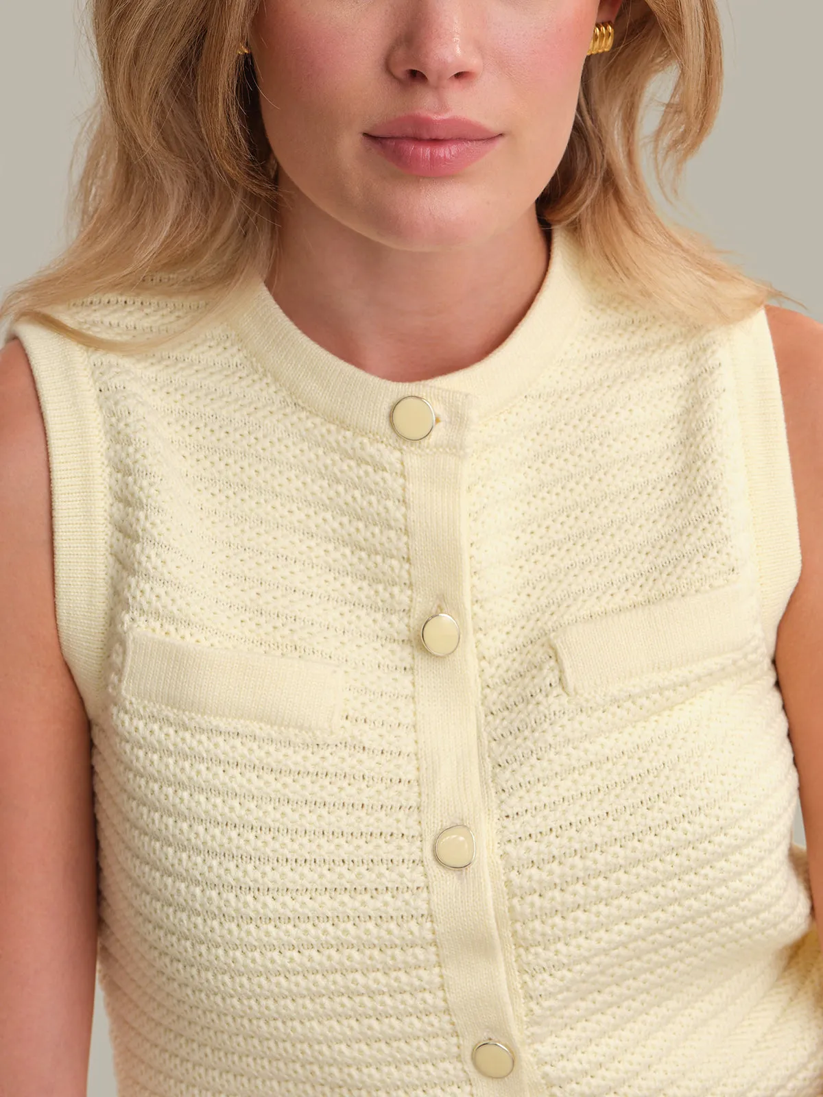 Lela: 100% Cotton Vest sold by 525 America product image thumbnail 4