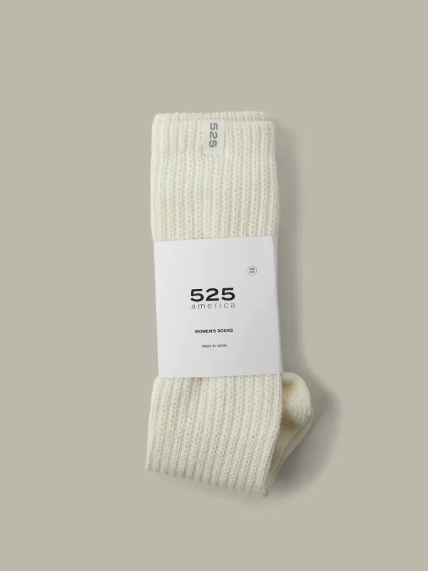 Rib Knit Crew Socks made by 525 America