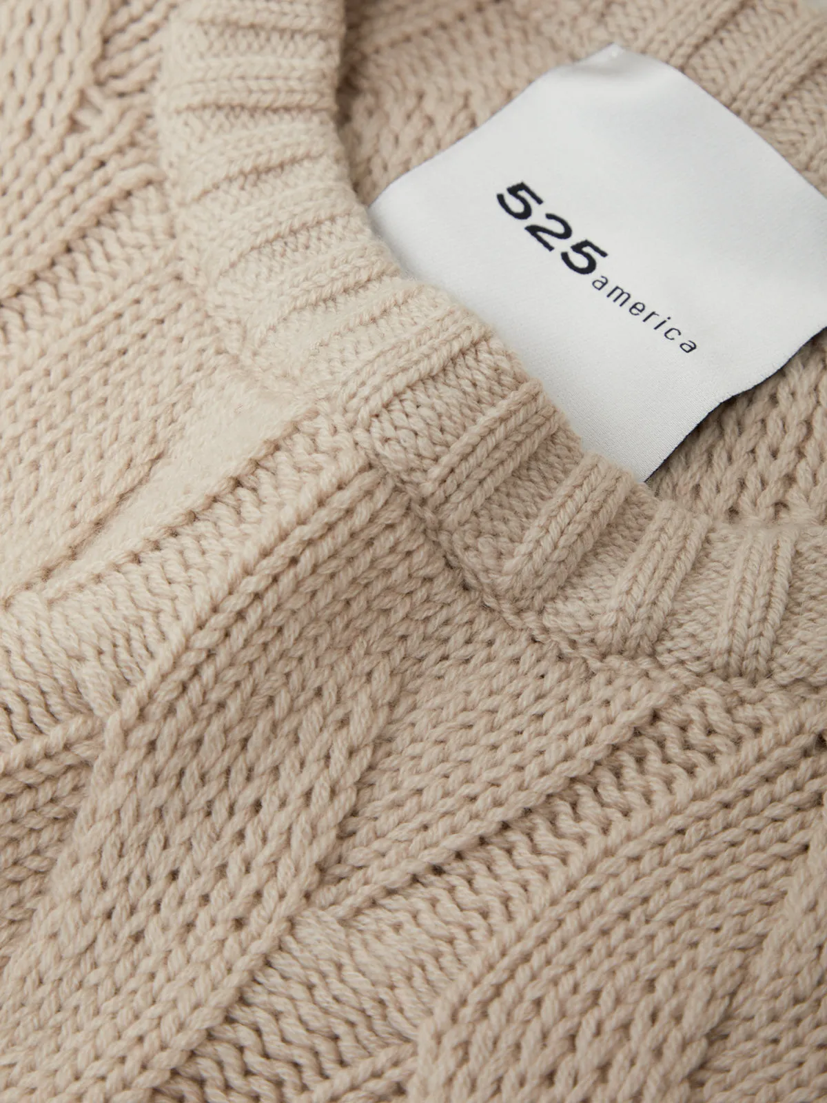 Elodie: Wool Cashmere Cable Knit Sweater sold by 525 America product image thumbnail 4
