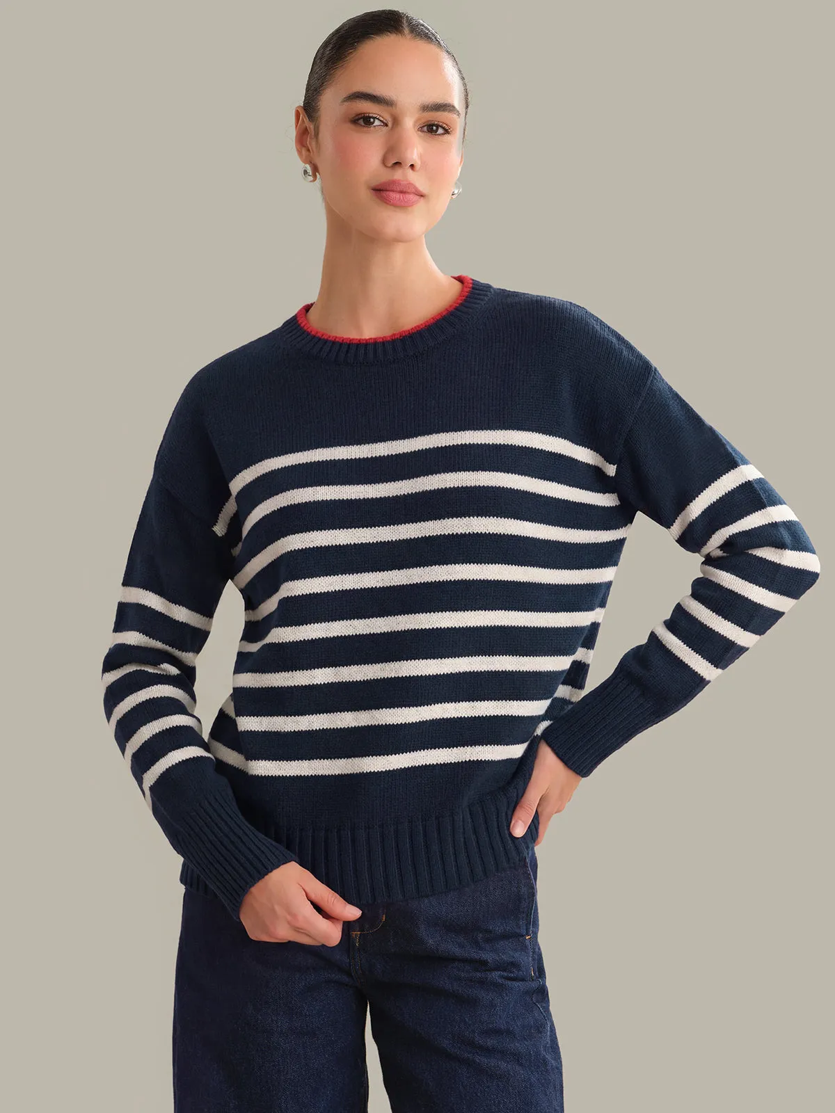 Sterling: Stripe Crewneck Sweater sold by 525 America
