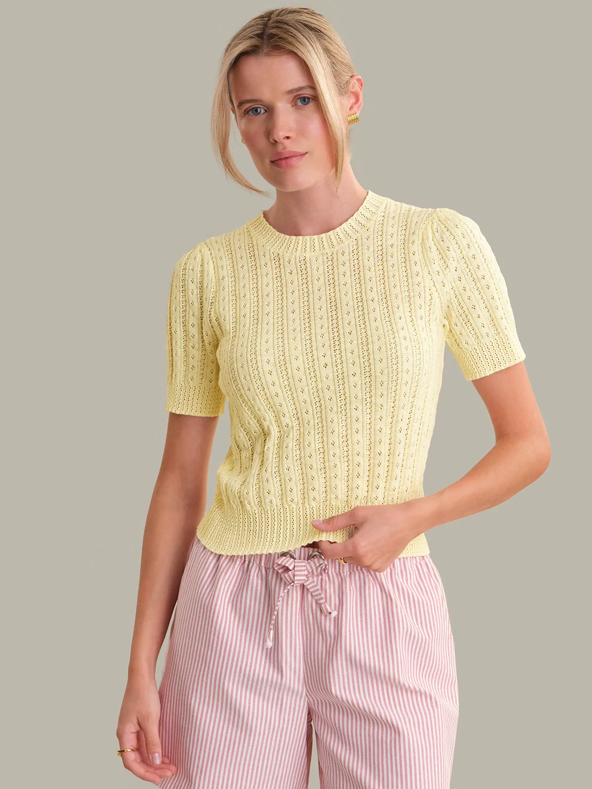 Harper: Pointelle Sweater sold by 525 America