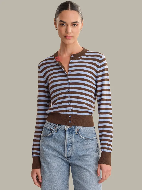 Jordan: Striped Cropped Cardigan sold by 525 America