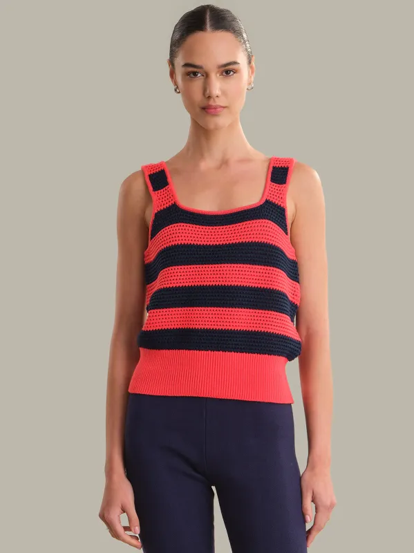 Blake: Square Neck Crochet Tank made by 525 America