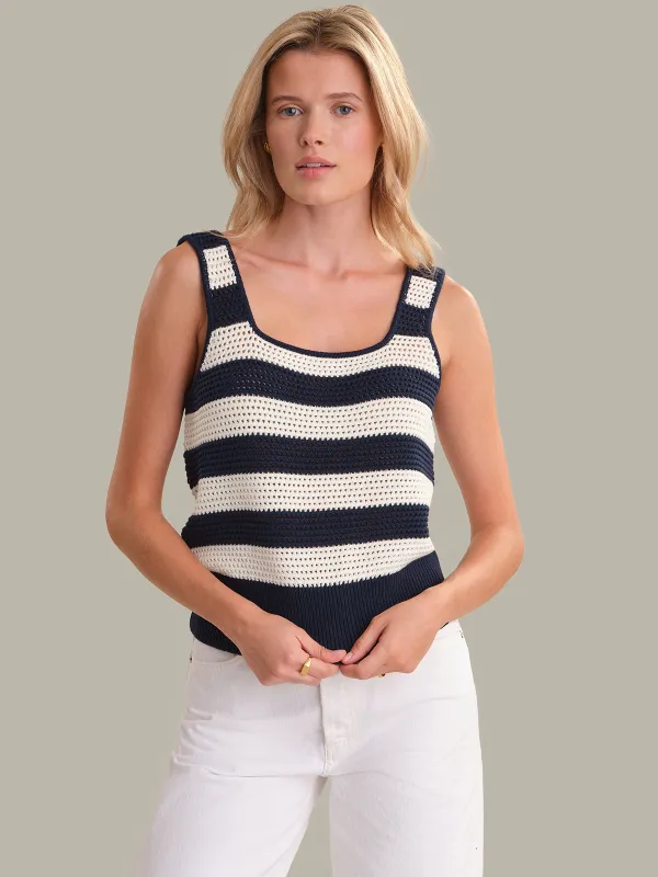 Blake: Square Neck Crochet Tank made by 525 America