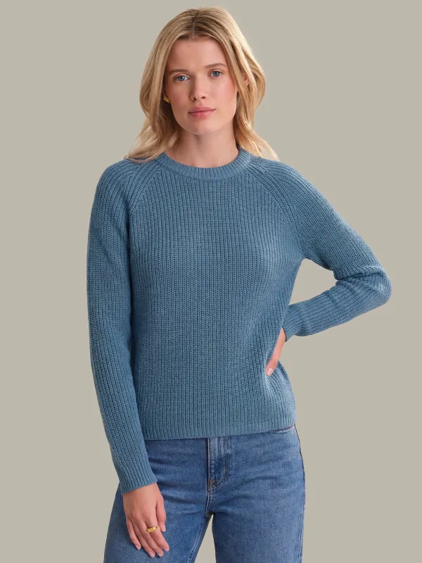 Jane: Crewneck Shaker Stitch Cotton Sweater sold by 525 America