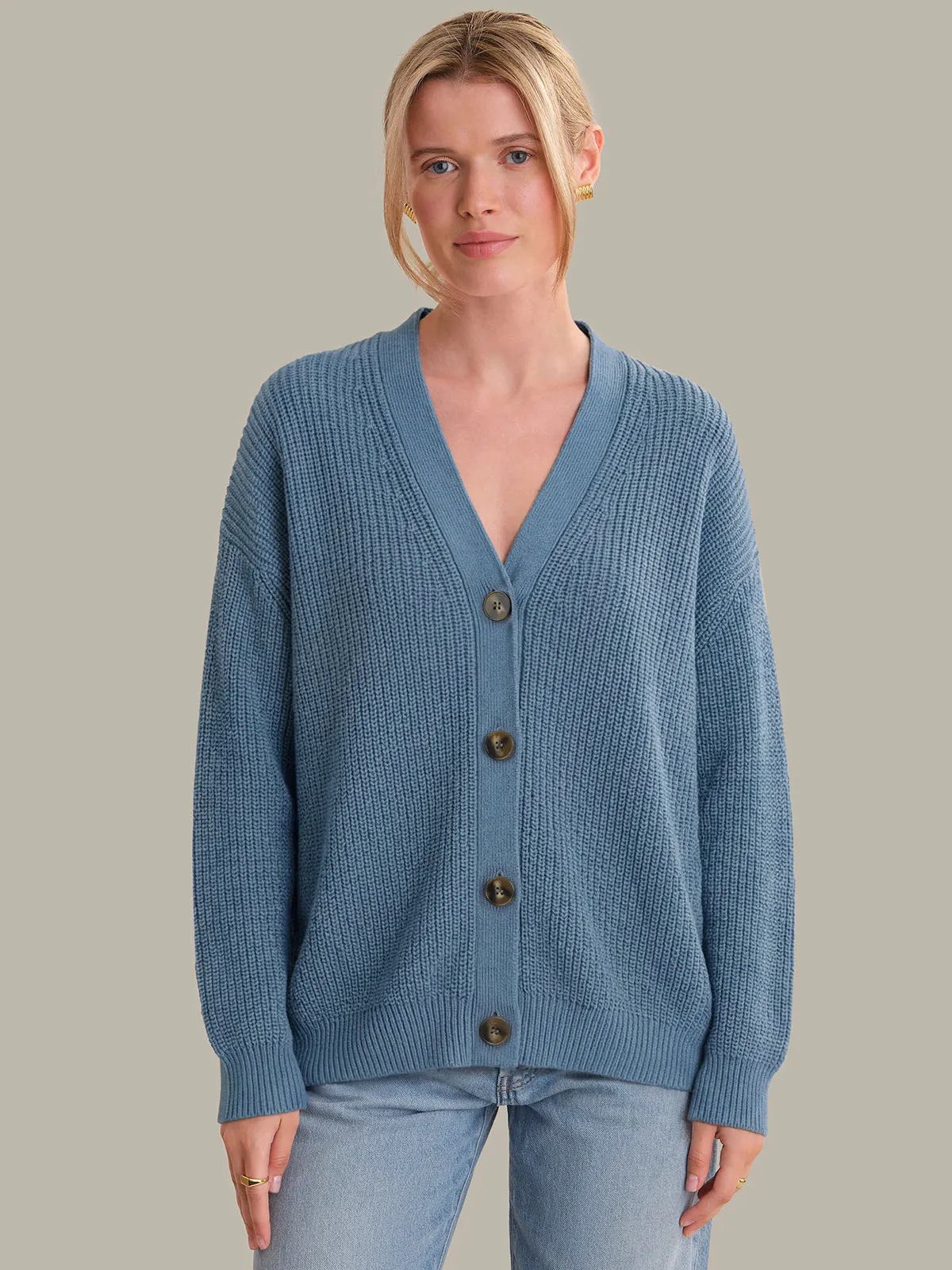 Emilia: Cotton Cocoon Cardigan sold by 525 America