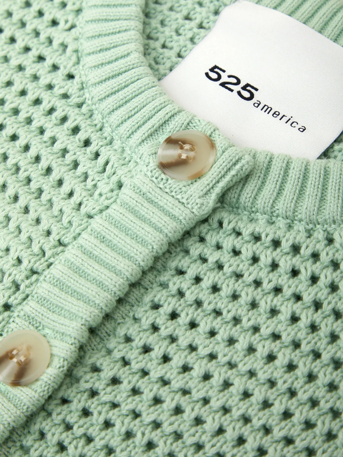 Celine: Cotton Cropped Pointelle Cardigan sold by 525 America product image thumbnail 4