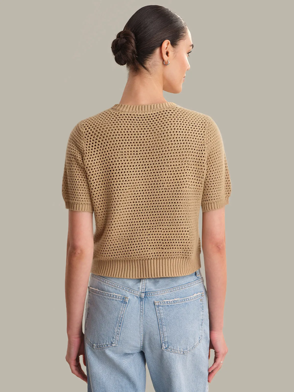 Celine: Cotton Cropped Pointelle Cardigan sold by 525 America product image thumbnail 3