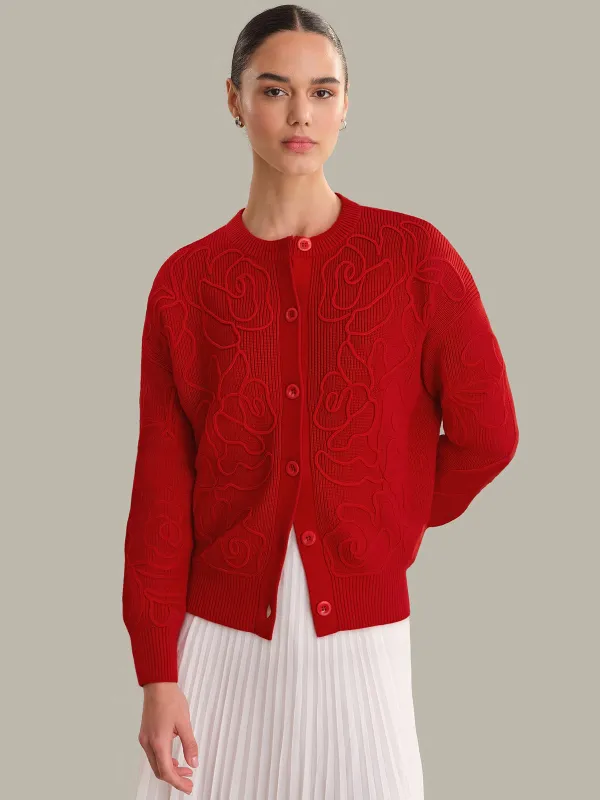 Emeline: Cotton Embroidered Cardigan sold by 525 America