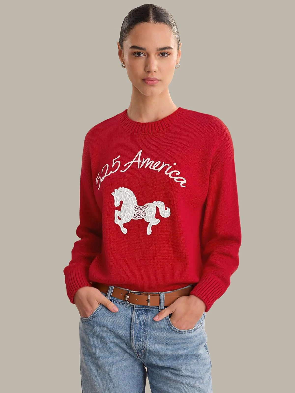 Acadia: Cotton Embroidered Sweater sold by 525 America