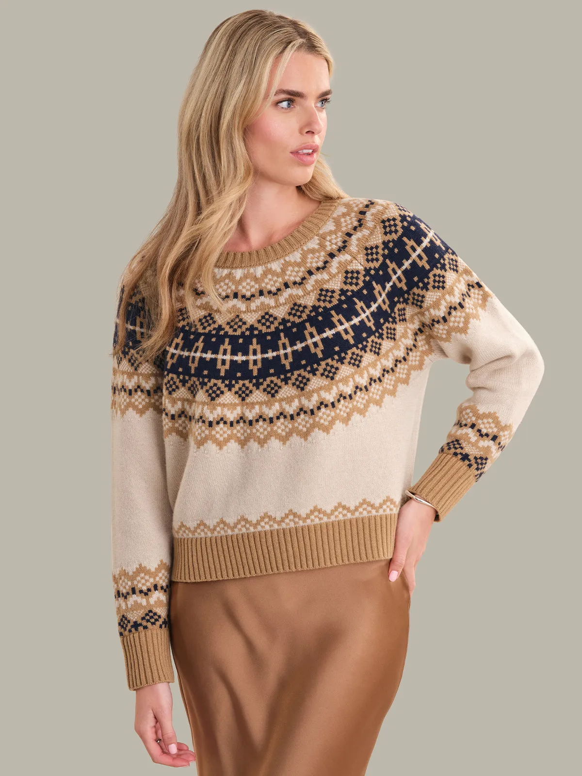 Mira: Cashmere Blend Fair Isle Pullover sold by 525 America