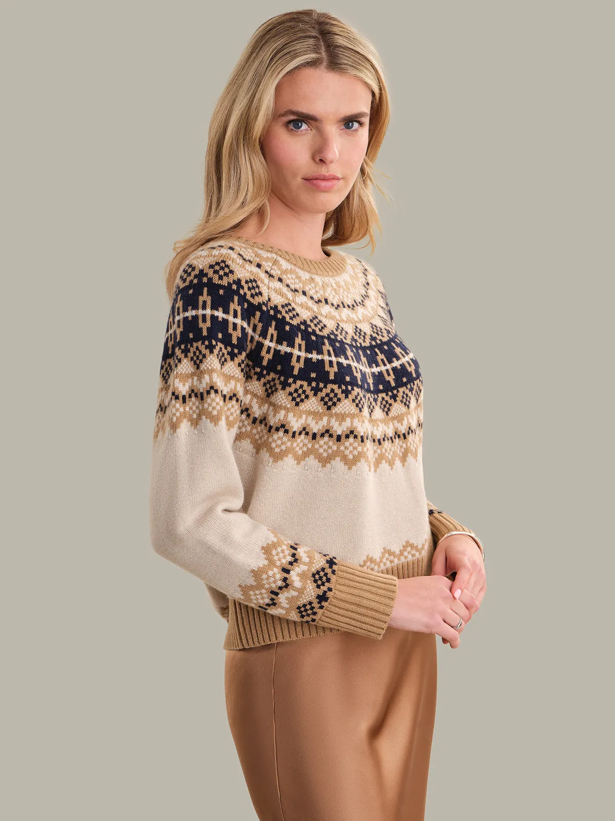 Mira: Cashmere Blend Fair Isle Pullover sold by 525 America product image thumbnail 2