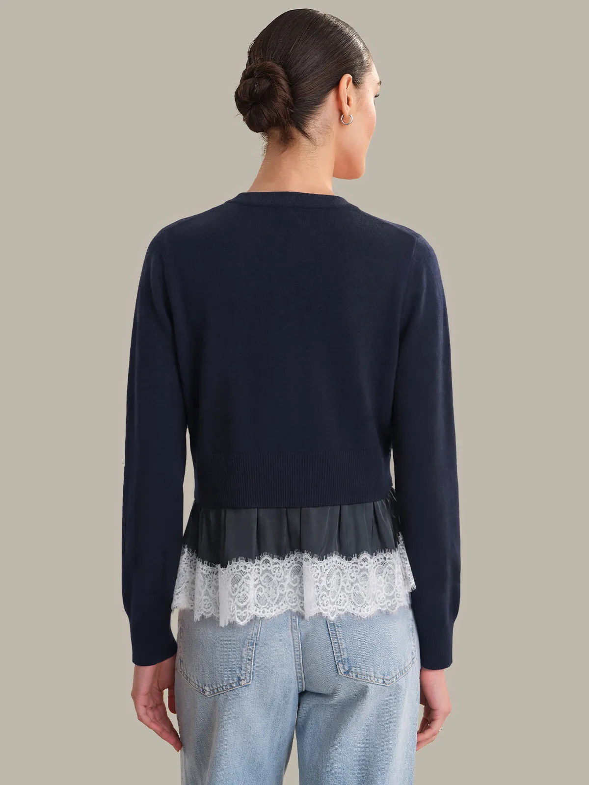 Cora: Lace Trim Knit Pullover sold by 525 America product image thumbnail 3