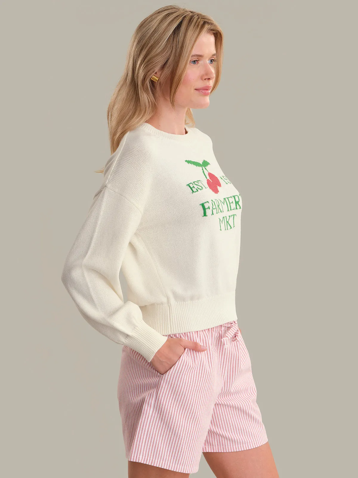 Clover: Market Graphic Cotton Sweater sold by 525 America product image thumbnail 2