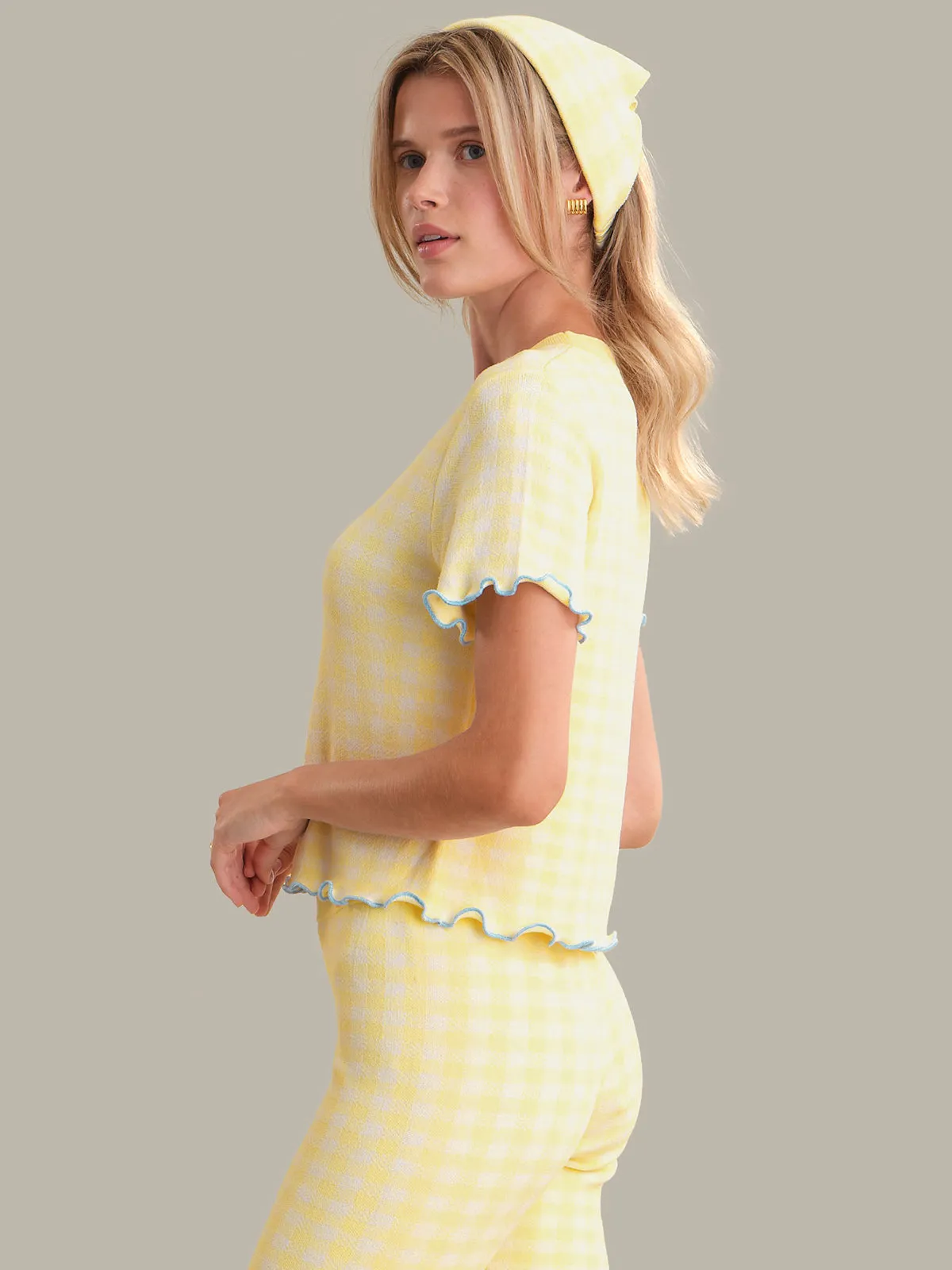 Fleur: Gingham Lettuce Edge Tee sold by 525 America product image thumbnail 2