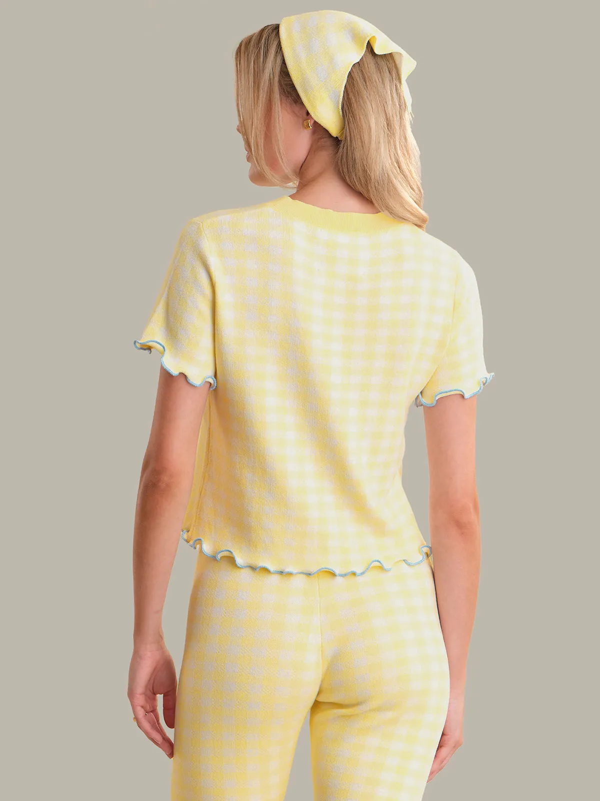 Fleur: Gingham Lettuce Edge Tee sold by 525 America product image thumbnail 3