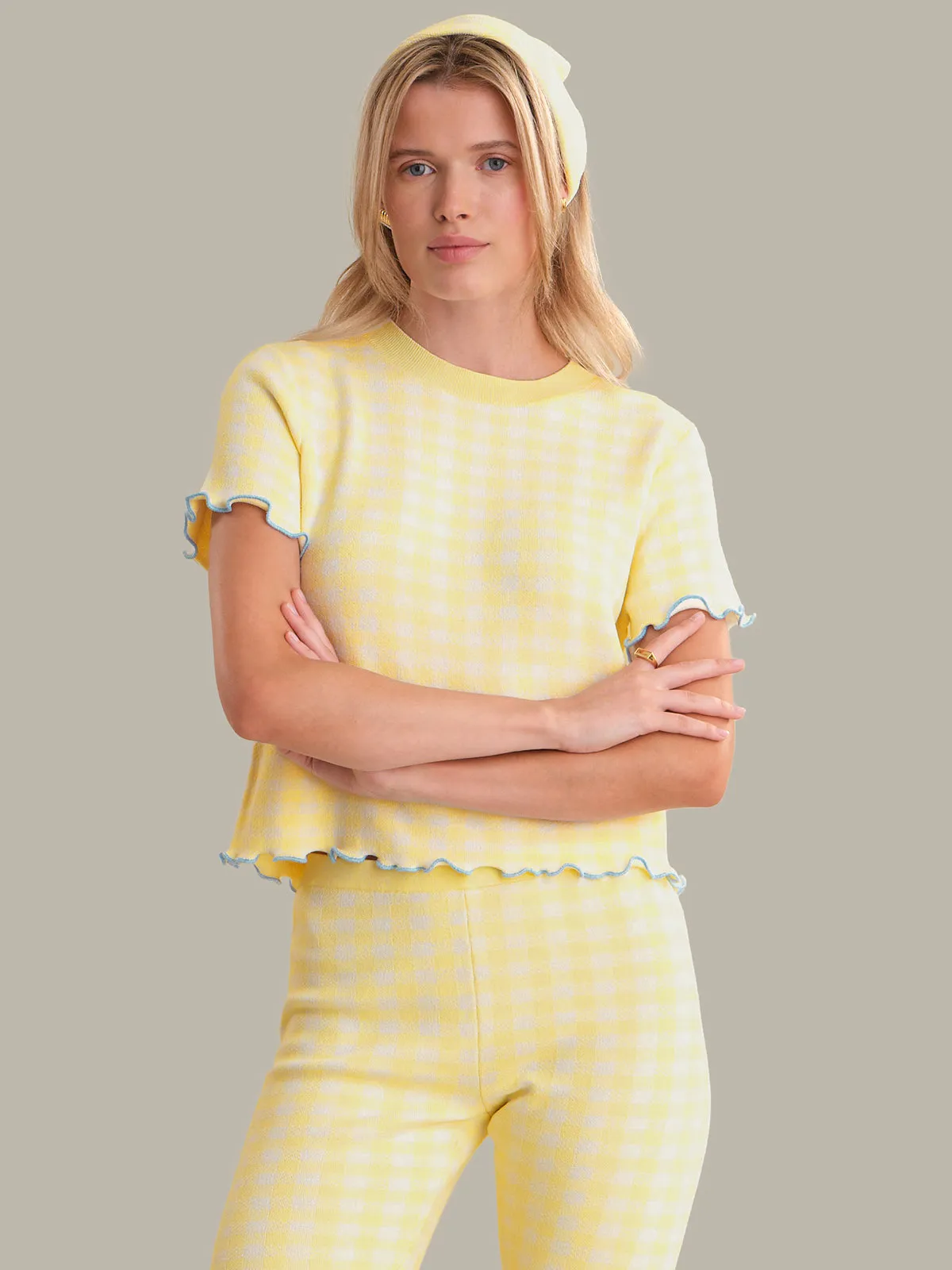 Fleur: Gingham Lettuce Edge Tee sold by 525 America product image thumbnail 4